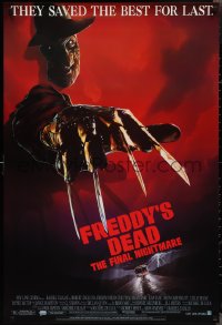 2g1145 FREDDY'S DEAD 1sh 1991 great art of Robert Englund as Freddy Krueger!
