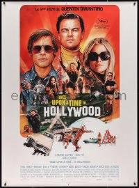 2g0134 ONCE UPON A TIME IN HOLLYWOOD French 1p 2019 Pitt, DiCaprio and Robbie by Chorney, Tarantino!