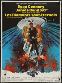 2g0599 DIAMONDS ARE FOREVER French 24x32 1971 McGinnis art of Sean Connery as James Bond 007!