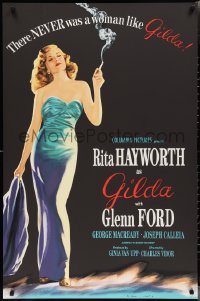 2g0493 GILDA S2 poster 2000 classic art of sexy smoking Rita Hayworth in sheath dress!