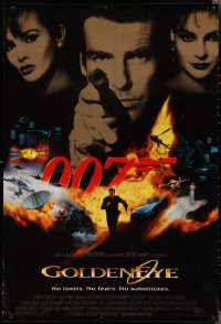 2g1161 GOLDENEYE DS 1sh 1995 cast image of Pierce Brosnan as Bond, Isabella Scorupco, Famke Janssen!
