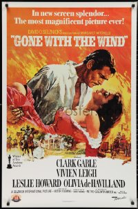 2g1162 GONE WITH THE WIND 1sh R1989 art of Gable carrying Leigh over Atlanta by Terpning!
