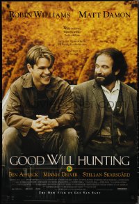 2g1163 GOOD WILL HUNTING 1sh 1997 great image of smiling Matt Damon & Robin Williams!