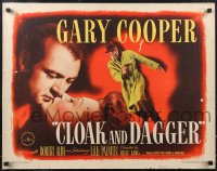 2g0910 CLOAK & DAGGER 1/2sh 1946 romantic close up of Gary Cooper & Lilli Palmer, Fritz Lang
