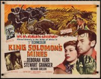 2g0923 KING SOLOMON'S MINES style A 1/2sh 1950 Deborah Kerr & Stewart Granger stampeding animals!