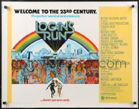 2g0925 LOGAN'S RUN 1/2sh 1976 art of Michael York & Jenny Agutter running away by Charles Moll!