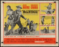 2g0927 McLINTOCK 1/2sh 1963 includes best image of John Wayne giving Maureen O'Hara a spanking!