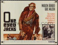 2g0928 ONE EYED JACKS 1/2sh 1961 great art of star & director Marlon Brando w/gun & bandolier!