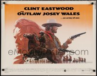 2g0929 OUTLAW JOSEY WALES 1/2sh 1976 Eastwood is an army of one, best montage art by Roy Andersen!