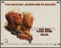 2g0930 PAPILLON 1/2sh 1973 great art of prisoners Steve McQueen & Dustin Hoffman by Tom Jung!