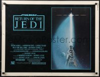 2g0934 RETURN OF THE JEDI 1/2sh 1983 George Lucas, art of hands holding lightsaber by Tim Reamer!