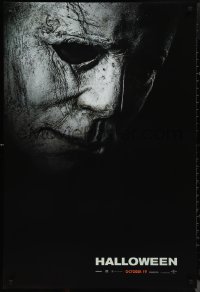 2g1172 HALLOWEEN teaser DS 1sh 2018 Jamie Lee Curtis, close-up image of Michael Meyers!