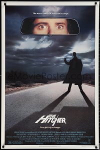 2g1189 HITCHER 1sh 1986 creepy hitchhiker Rutger Hauer, C. Thomas Howell, never pick-up a stranger!