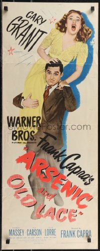 2g0956 ARSENIC & OLD LACE insert 1944 Cary Grant, Priscilla Lane, Capra, best image & ultra rare!