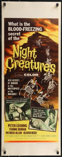 2g0961 CAPTAIN CLEGG insert 1962 Hammer, horror art of skeletons riding horses, Night Creatures!