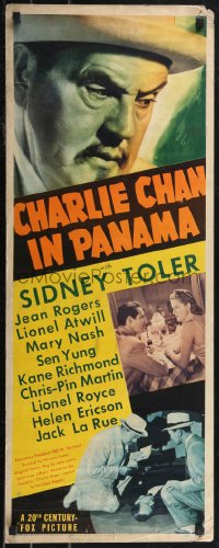 2g0962 CHARLIE CHAN IN PANAMA insert 1940 Sidney Toler in the title role, Sen Yung, Rogers, rare!