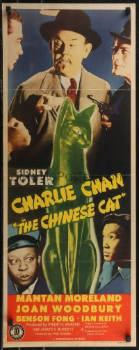2g0964 CHINESE CAT insert 1944 Sidney Toler as Charlie Chan, Moreland, Fong, Joan Woodbury, rare!