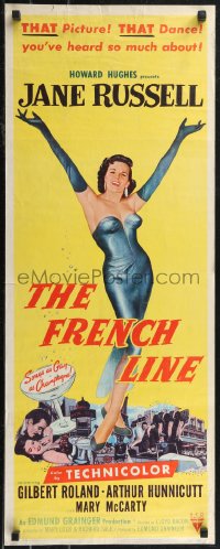 2g0976 FRENCH LINE 2D insert 1954 Howard Hughes, full-length art of sexy Jane Russell!