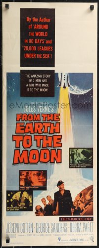 2g0977 FROM THE EARTH TO THE MOON insert 1958 Jules Verne's boldest adventure dared by man!