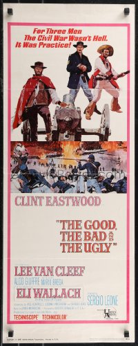 2g0979 GOOD, THE BAD & THE UGLY insert 1968 Clint Eastwood, Lee Van Cleef, Wallach, Leone classic!