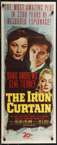 2g0983 IRON CURTAIN insert 1948 close portraits of Dana Andrews, sexy Gene Tierney & June Havoc!