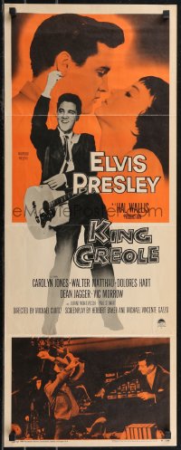 2g0984 KING CREOLE insert 1958 great image of Elvis Presley with guitar & sexy Carolyn Jones!