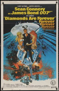2g0198 DIAMONDS ARE FOREVER Indian 1971 art of Sean Connery as James Bond 007 by Robert McGinnis!
