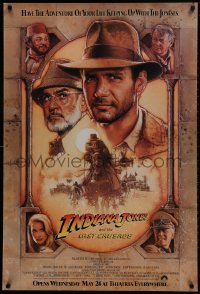 2g1202 INDIANA JONES & THE LAST CRUSADE int'l advance 1sh 1989 art of Ford & Connery by Drew!