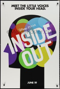 2g1207 INSIDE OUT advance DS 1sh 2015 Walt Disney, Pixar, the voices inside your head, profile art!