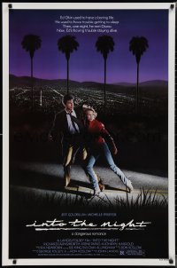 2g1209 INTO THE NIGHT 1sh 1985 cool image of Jeff Goldblum & Michelle Pfeiffer on the run!
