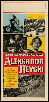 2g0413 ALEXANDER NEVSKY Italian locandina R1960 Russian, Sergei M. Eisenstein classic, different!