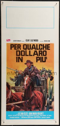 2g0430 FOR A FEW DOLLARS MORE Italian locandina R1970s Leone, Clint Eastwood, Ciriello, black title!