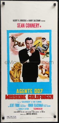 2g0433 GOLDFINGER Italian locandina R1970s different art of Sean Connery as James Bond 007!