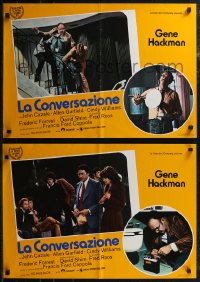 2g0465 CONVERSATION set of 4 Italian 18x26 pbustas 1974 Gene Hackman, Francis Ford Coppola directed!