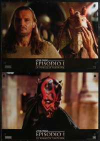 2g0463 PHANTOM MENACE set of 6 Italian 18x25 pbustas 1999 Lucas, Star Wars Episode I, different!