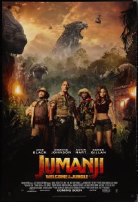 2g1229 JUMANJI: WELCOME TO THE JUNGLE int'l advance DS 1sh 2017 Johnson, Black, different image!