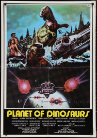 2g0175 PLANET OF DINOSAURS Lebanese 1978 X-Wings & Millennium Falcon art from Star Wars by Aller!
