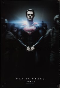 2g1284 MAN OF STEEL teaser DS 1sh 2013 Henry Cavill in the title role as Superman handcuffed!