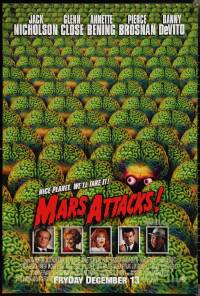 2g1288 MARS ATTACKS! int'l advance DS 1sh 1996 directed by Tim Burton, great image of cast!