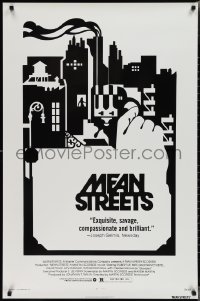 2g1292 MEAN STREETS 1sh 1973 Scorsese, Robert De Niro, Keitel, alternate black & white artwork!