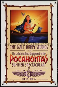 2g1342 POCAHONTAS advance 1sh 1995 Walt Disney, Native American Indians, at the Fox Theatre!