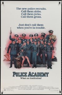 2g1344 POLICE ACADEMY 1sh 1984 Steve Guttenberg, Kim Cattrall, Drew Struzan police artwork!