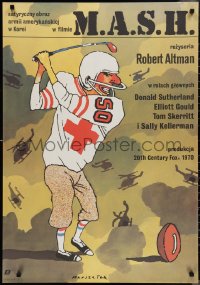 2g0692 MASH Polish 26x38 1990 Robert Altman classic, Marszatek art of golfing football player!