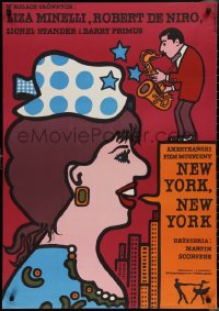 2g0694 NEW YORK NEW YORK Polish 27x38 1978 Mlodozeniec art of De Niro & singing Liza Minnelli!