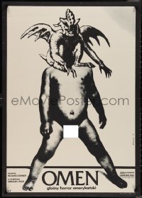 2g0695 OMEN Polish 27x38 1977 wild art of naked infant with Satan head by A. Klimowski!