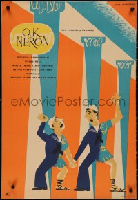 2g0654 O.K. NERO Polish 23x34 1956 great Lipinski artwork, ancient Rome comedy!