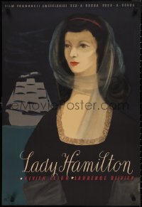 2g0667 THAT HAMILTON WOMAN Polish 23x34 1957 Wenzel art of pretty Vivien Leigh as Lady Hamilton!