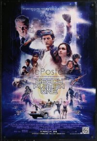 2g1361 READY PLAYER ONE advance DS 1sh 2018 Steven Spielberg, cast montage by Paul Shipper!
