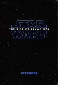 2g1372 RISE OF SKYWALKER teaser DS 1sh 2019 Star Wars, title over black & starry background!