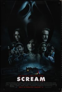 2g1393 SCREAM advance DS 1sh 2022 Cox, Arquette, Campbell, the killer is on this poster!